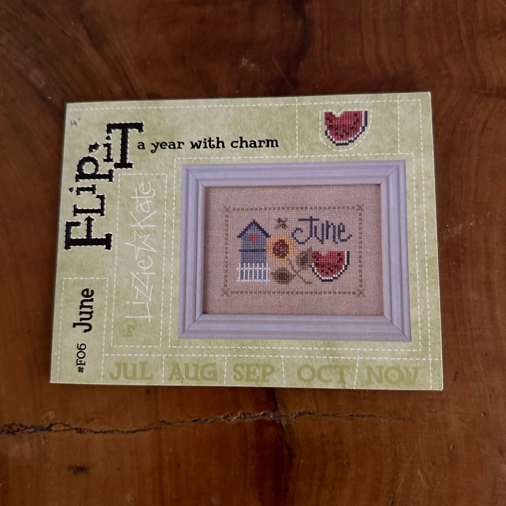 June Lizzie Kate Month Flip It Cross-stitch Pattern